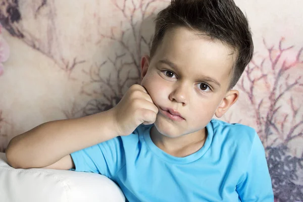 Portrait of a boy with a sad look closeup — Stock Photo, Image