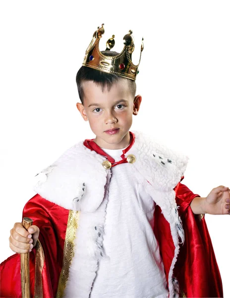 Boy in costume of the king — Stock Photo, Image