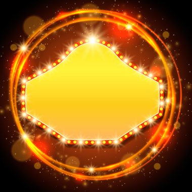 Retro casino ışık afiş ile parlayan arka plan