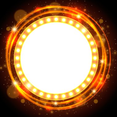 Soyut parlayan retro ışık afiş