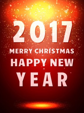 Mutlu 2017 yeni yıl el ilanı. Noel tebrik kartı