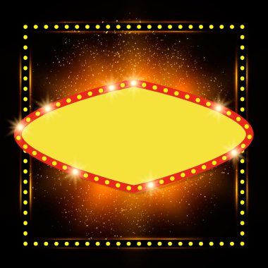 Soyut parlayan retro ışık afiş