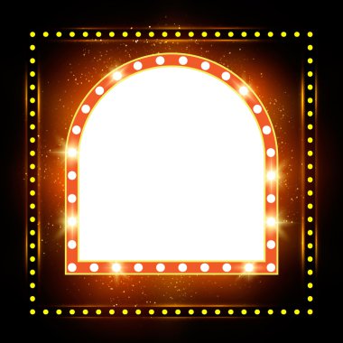 Soyut parlayan retro ışık afiş