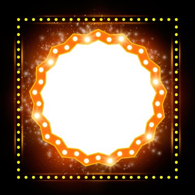 Soyut parlayan retro ışık afiş