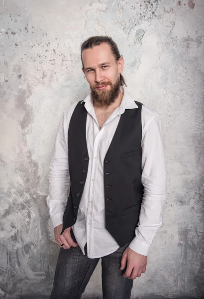 Portrait of handsome man with beard — Stock Photo, Image