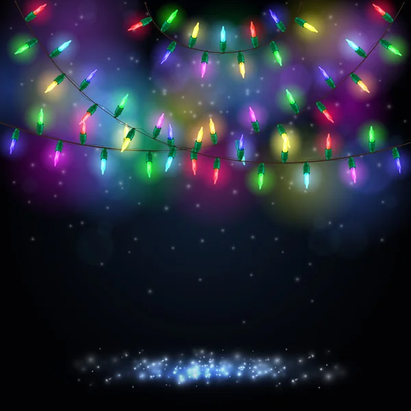 Χριστούγεννα φόντο με λαμπερά φώτα ζωηρόχρωμος — Διανυσματικό Αρχείο