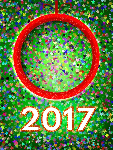 Bonne année 2017 Flyer. Carte de voeux de Noël — Image vectorielle