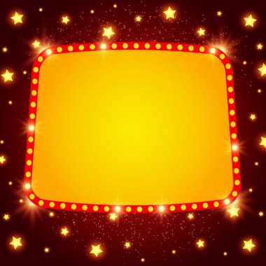 Soyut parlayan retro ışık afiş