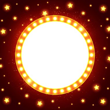 Soyut parlayan retro ışık afiş