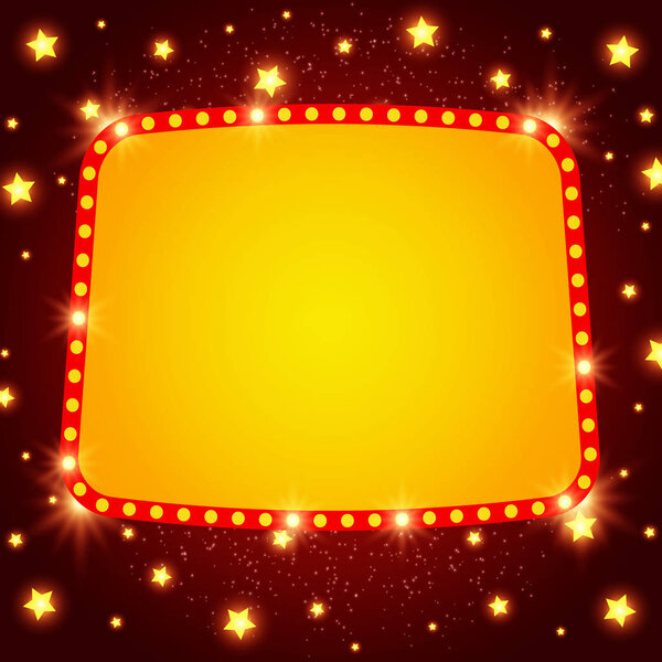 Абстрактное сияющее ретро-световое знамя
