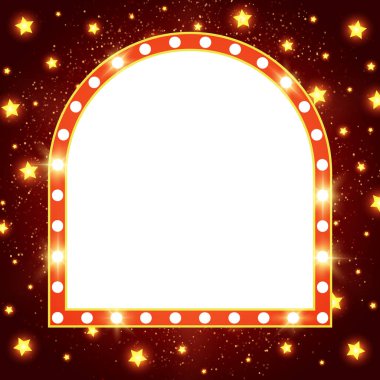 Soyut parlayan retro ışık afiş