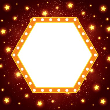 Soyut parlayan retro ışık afiş