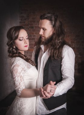 retro tarzı düğün çifti