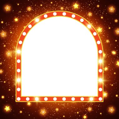 Soyut parlayan retro ışık afiş