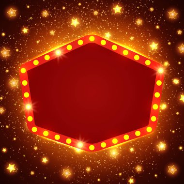 Soyut parlayan retro ışık afiş