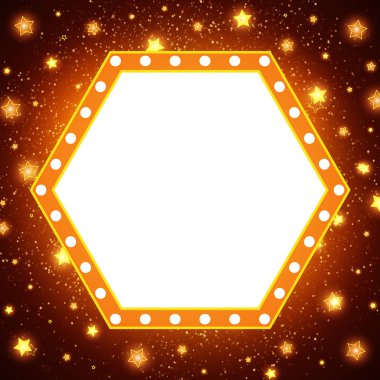 Soyut parlayan retro ışık afiş