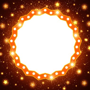 Soyut parlayan retro ışık afiş