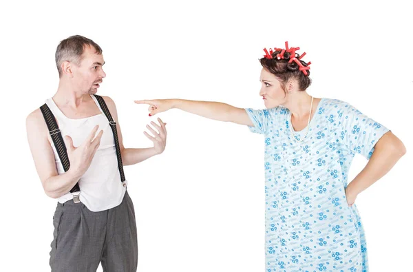 Kıskanç kadın Kocasıyla kavga — Stok fotoğraf