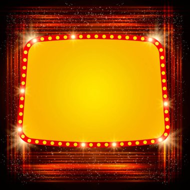 Retro casino ışık afiş ile parlayan arka plan