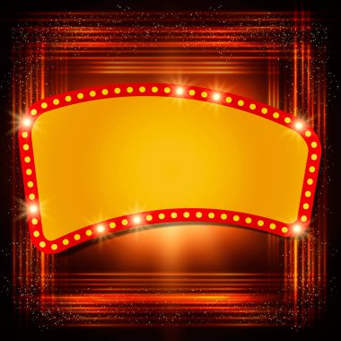 Retro casino ışık afiş ile parlayan arka plan