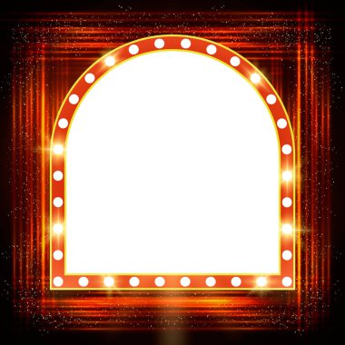 Retro casino ışık afiş ile parlayan arka plan