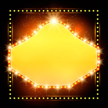 Soyut parlayan retro ışık afiş