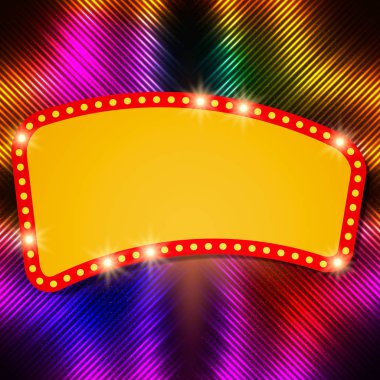 Retro casino ışık afiş ile parlayan arka plan