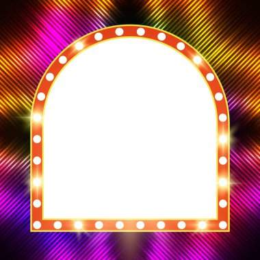 Retro casino ışık afiş ile parlayan arka plan