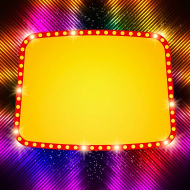 Retro casino ışık afiş ile parlayan arka plan