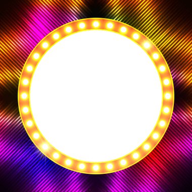 Soyut parlayan retro ışık afiş