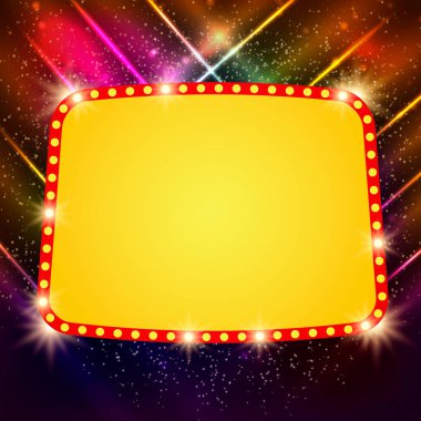 Retro casino ışık afiş ile parlayan arka plan