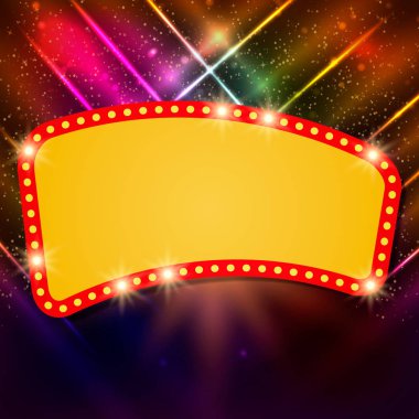 Retro casino ışık afiş ile parlayan arka plan