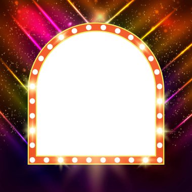 Retro casino ışık afiş ile parlayan arka plan