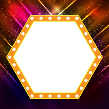 Retro casino ışık afiş ile parlayan arka plan