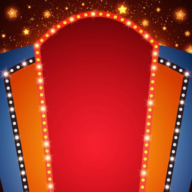 Retro sahne parlayan afiş arka plan