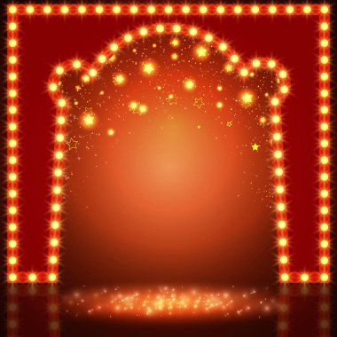 Arch ve yıldız ile boş alanı parlayan