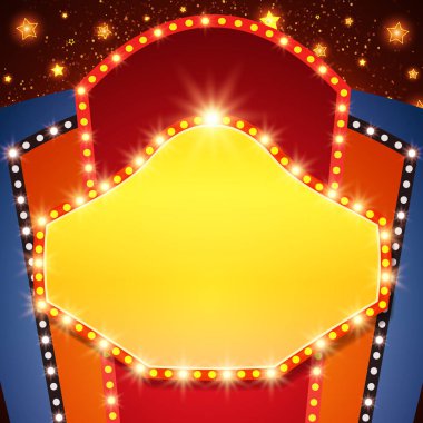 Retro sahne parlayan afiş arka plan