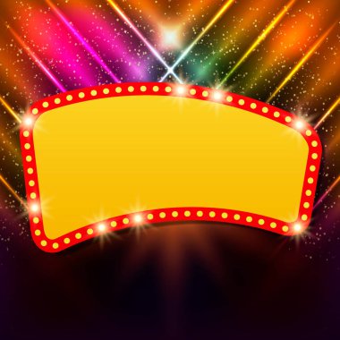 Retro casino ışık afiş ile parlayan arka plan