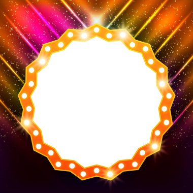 Soyut parlayan retro ışık afiş