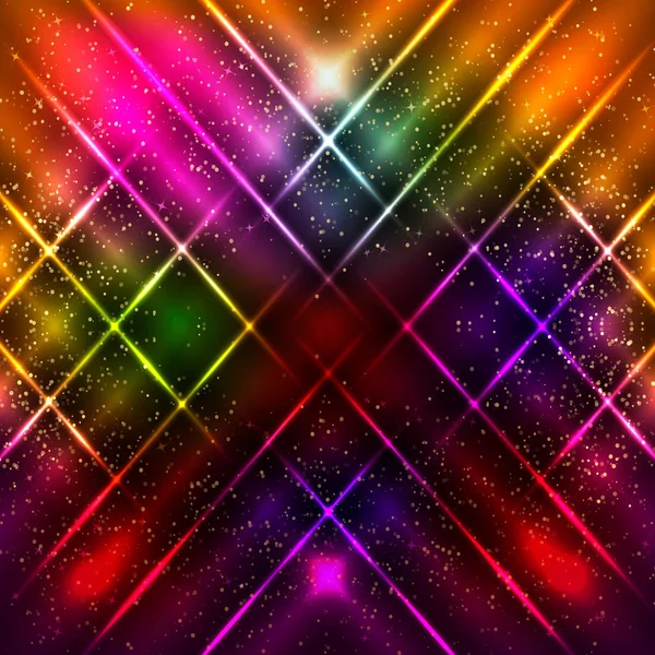 Fondo abstracto con luces mágicas brillantes — Vector de stock