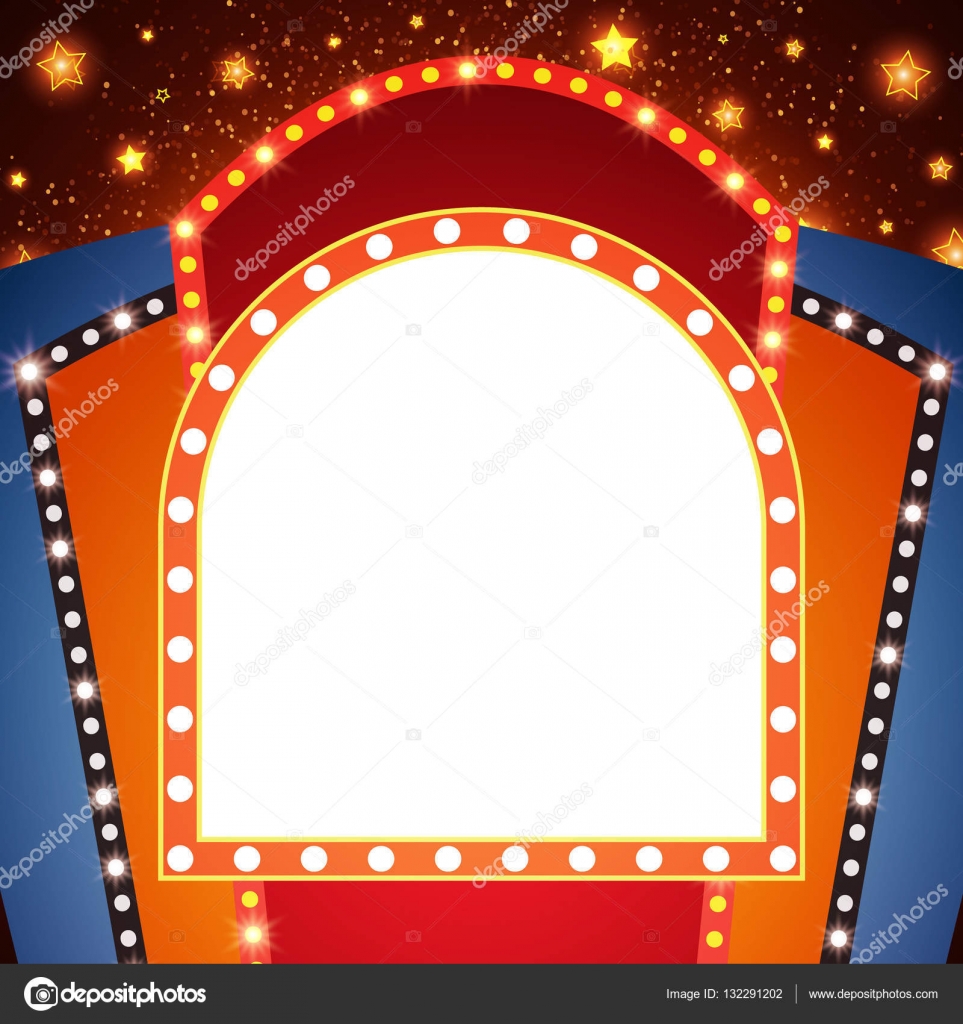 Retro stage shining banner background Stock Vector Image by ©DarkBird  #132291202