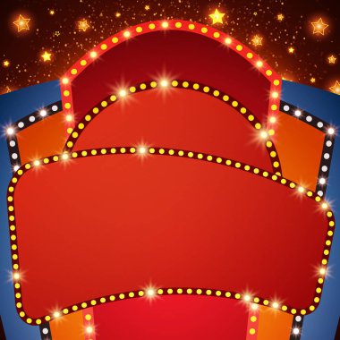 Retro sahne parlayan afiş arka plan