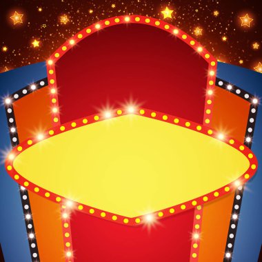 Retro sahne parlayan afiş arka plan