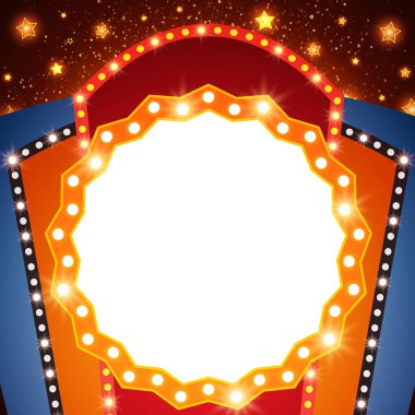 Retro sahne parlayan afiş arka plan