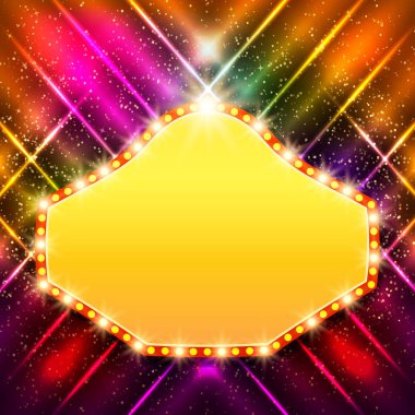 Retro casino ışık afiş ile parlayan arka plan