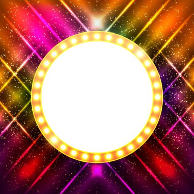 Soyut parlayan retro ışık afiş