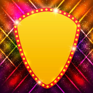 Retro casino ışık afiş ile parlayan arka plan