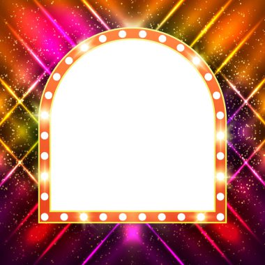 Retro casino ışık afiş ile parlayan arka plan