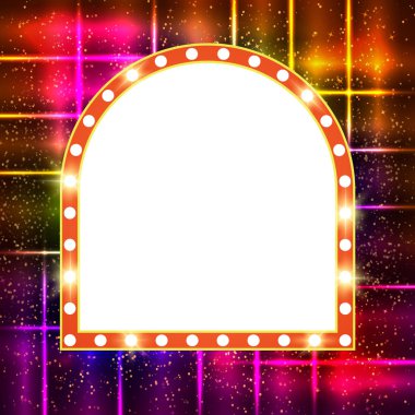 Retro casino ışık afiş ile parlayan arka plan