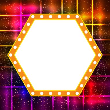 Retro casino ışık afiş ile parlayan arka plan